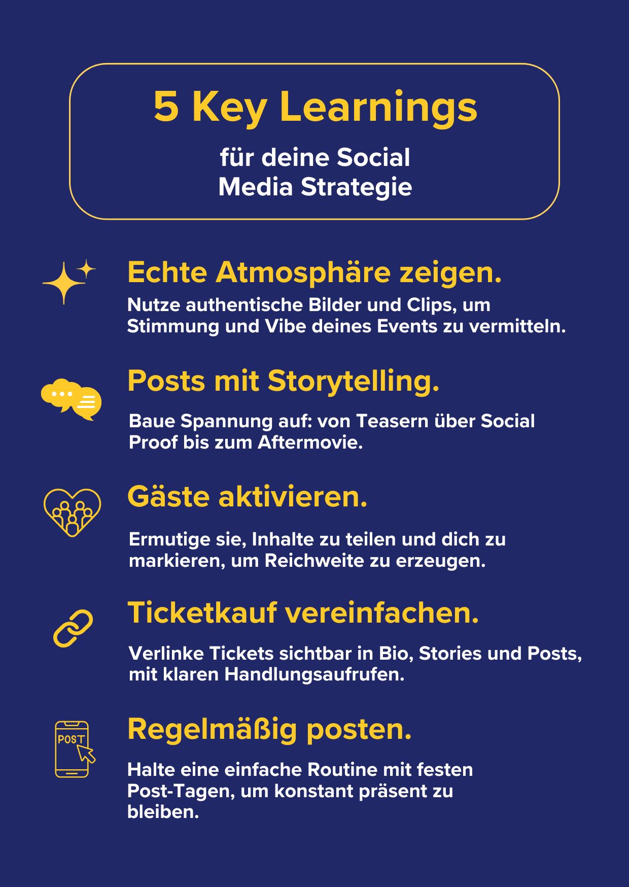 Infografik Key Learnings Social Media